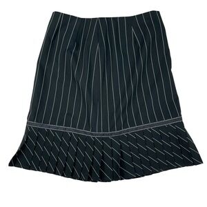 Nygard Skirt Womens Size 4 Collection Midi Black Pinstripe A-Line